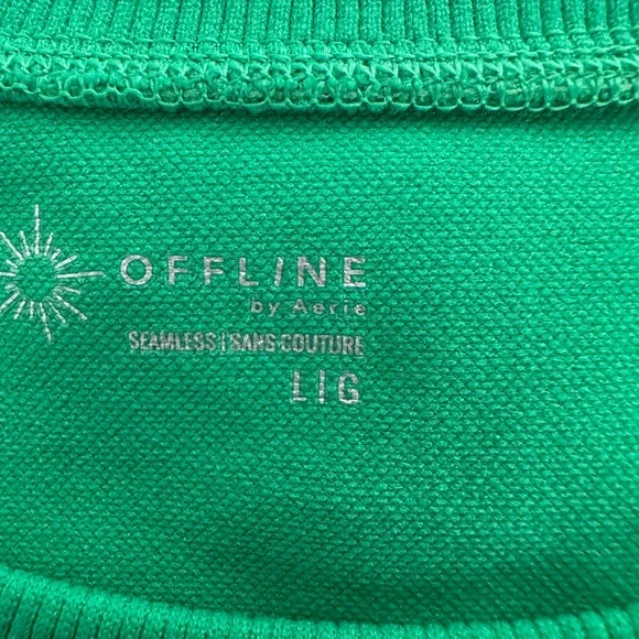 Aerie Vibrant Green Long Sleeve Crop Top - Picture 7 of 14